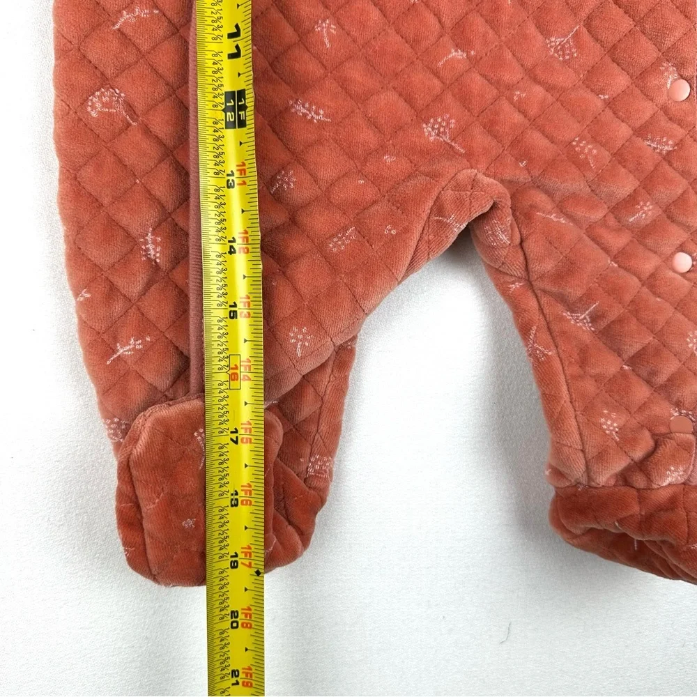 Nordstrom Baby Quilted Velour Bunting Floral Bear Ears Cozy Pink Desert Rose